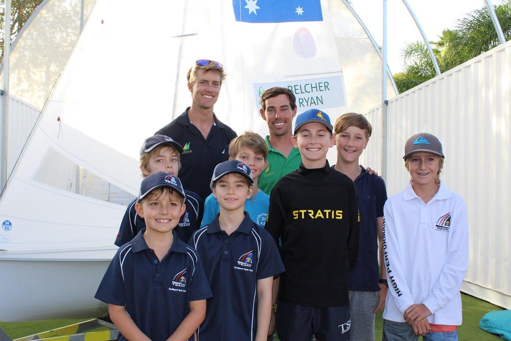 Mat Belcher Will Ryan & members of Southport YC High Performance Sailing Team © Australian Sailing